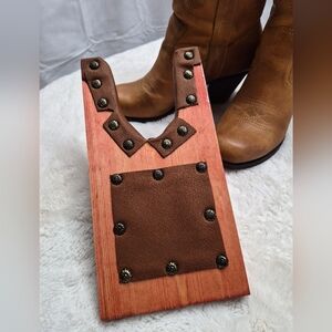 NEW Custom Handmade Boot Jack Pink Brown Western Unisex